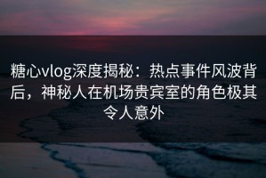 糖心vlog深度揭秘：热点事件风波背后，神秘人在机场贵宾室的角色极其令人意外