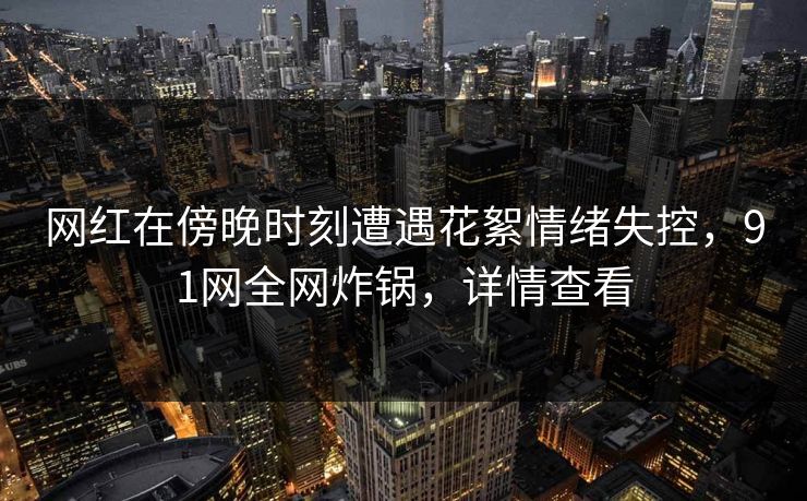 网红在傍晚时刻遭遇花絮情绪失控，91网全网炸锅，详情查看