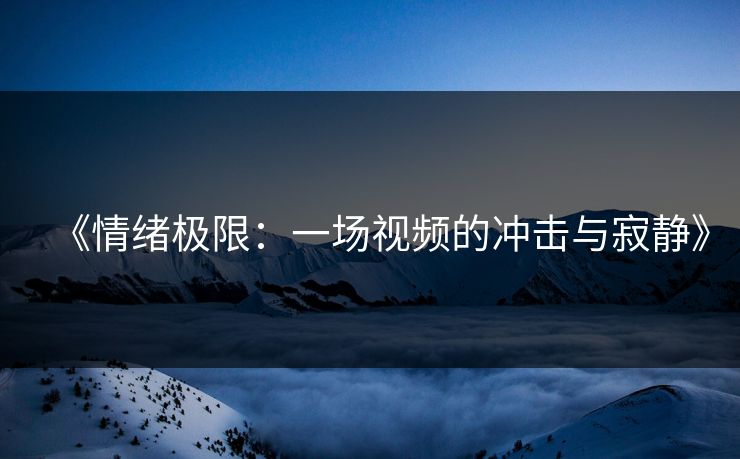 《情绪极限：一场视频的冲击与寂静》
