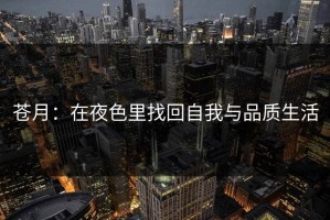 苍月：在夜色里找回自我与品质生活