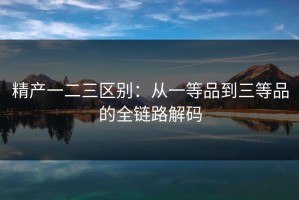 精产一二三区别：从一等品到三等品的全链路解码